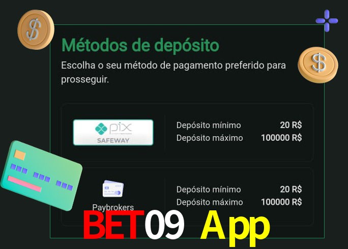 O cassino Bet09 App oferece uma grande variedade de métodos de pagamento